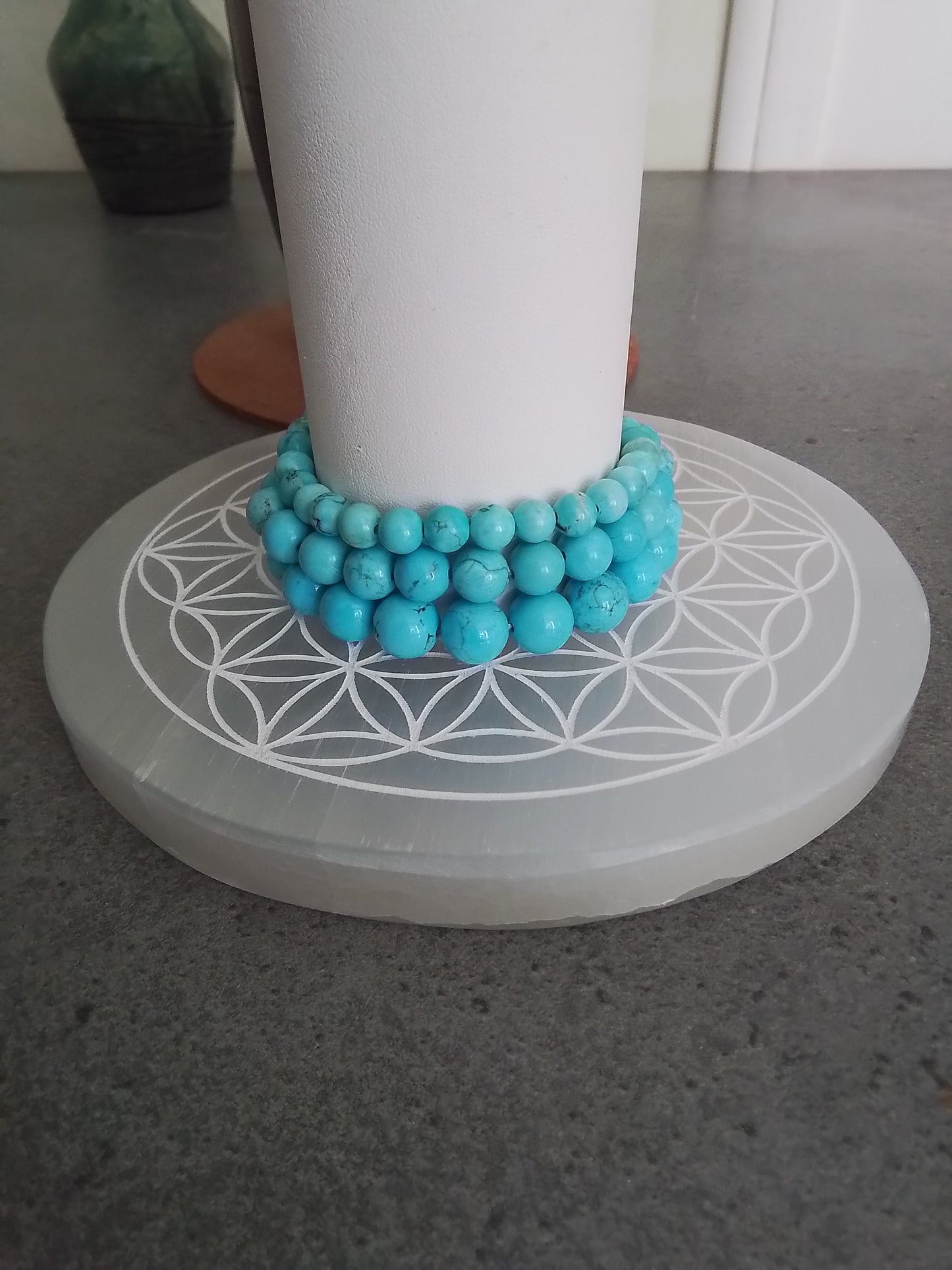 Lot de 3 bracelets en Turquoise stabilisée