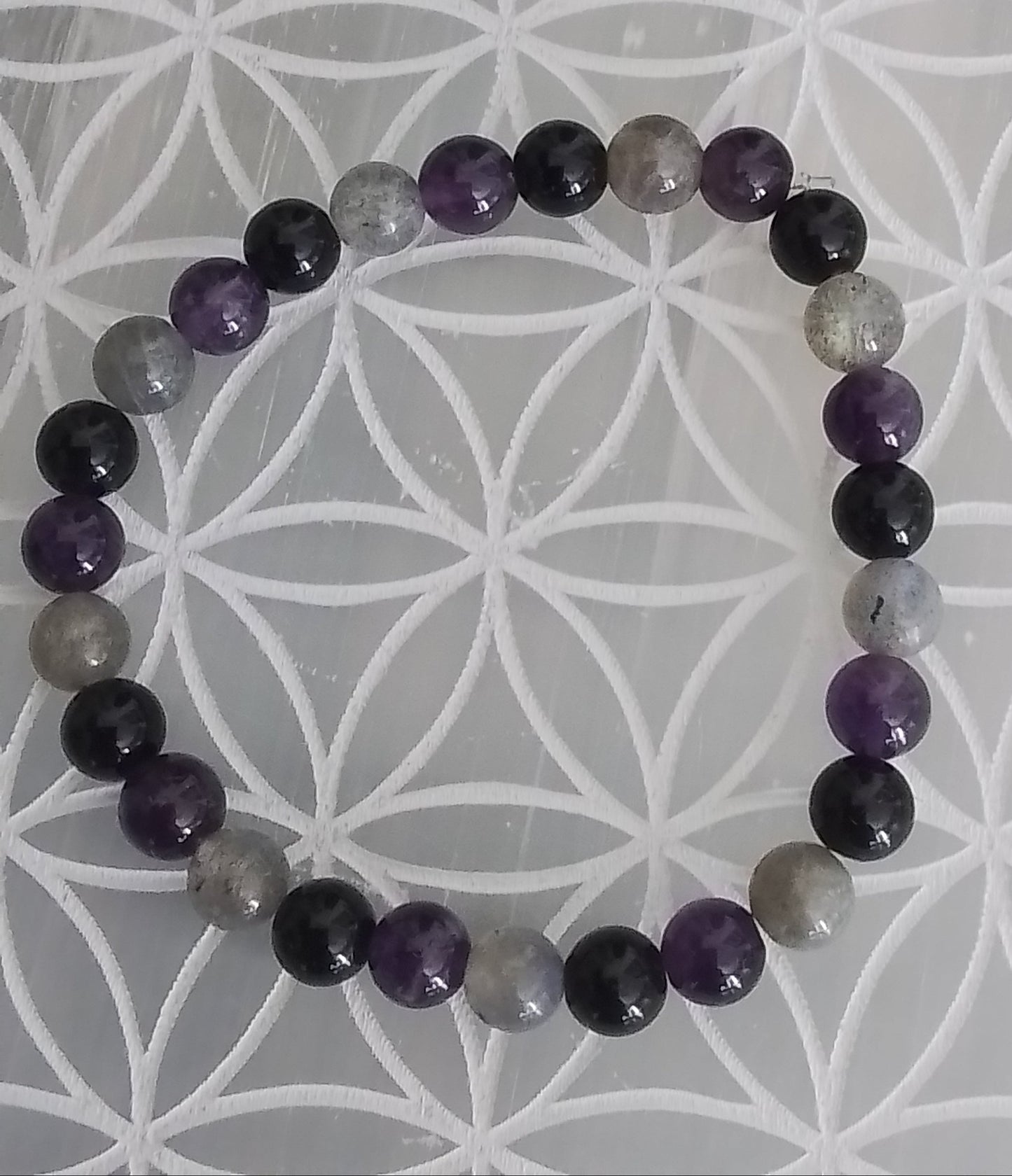 Bracelet en Améthyste, Obsidienne et Labradorite