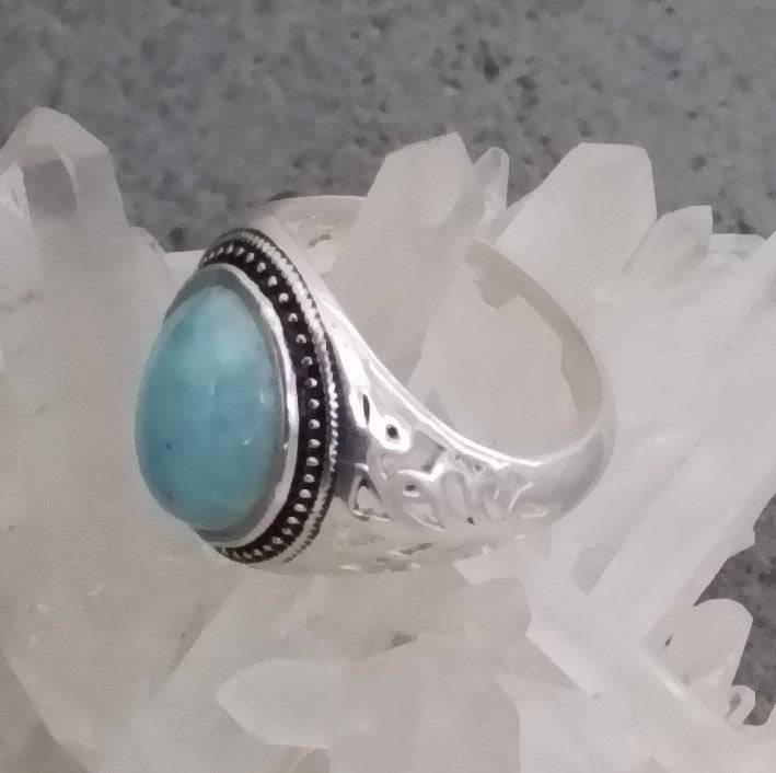 Bague en argent sterling avec Larimar design 1