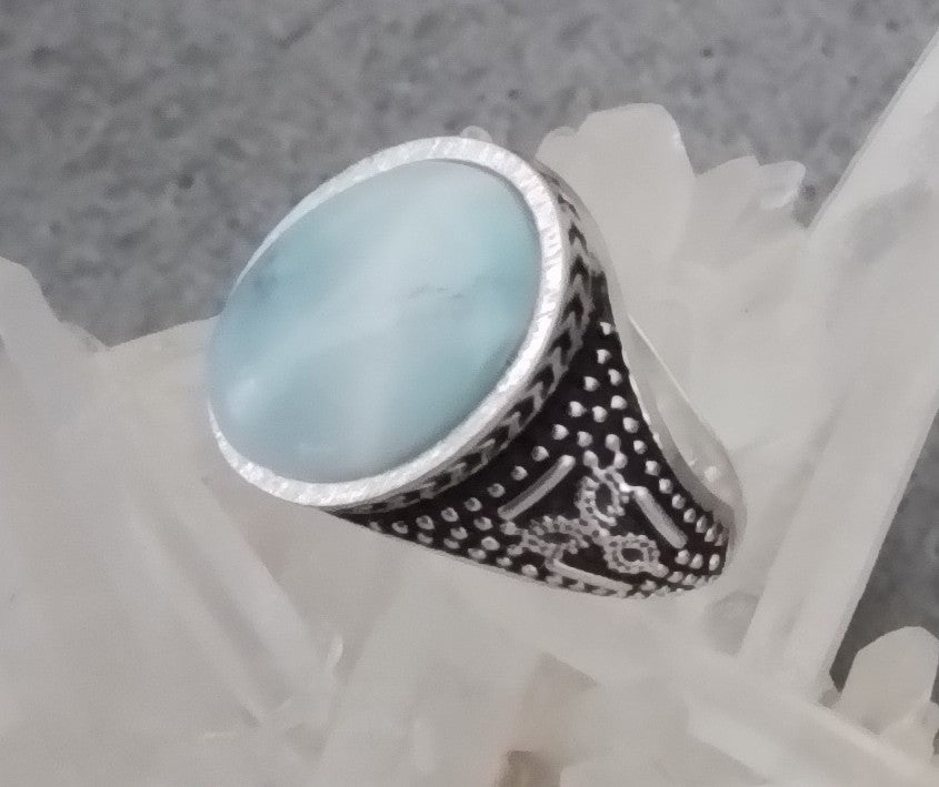 Bague en argent sterling avec Larimar design 2