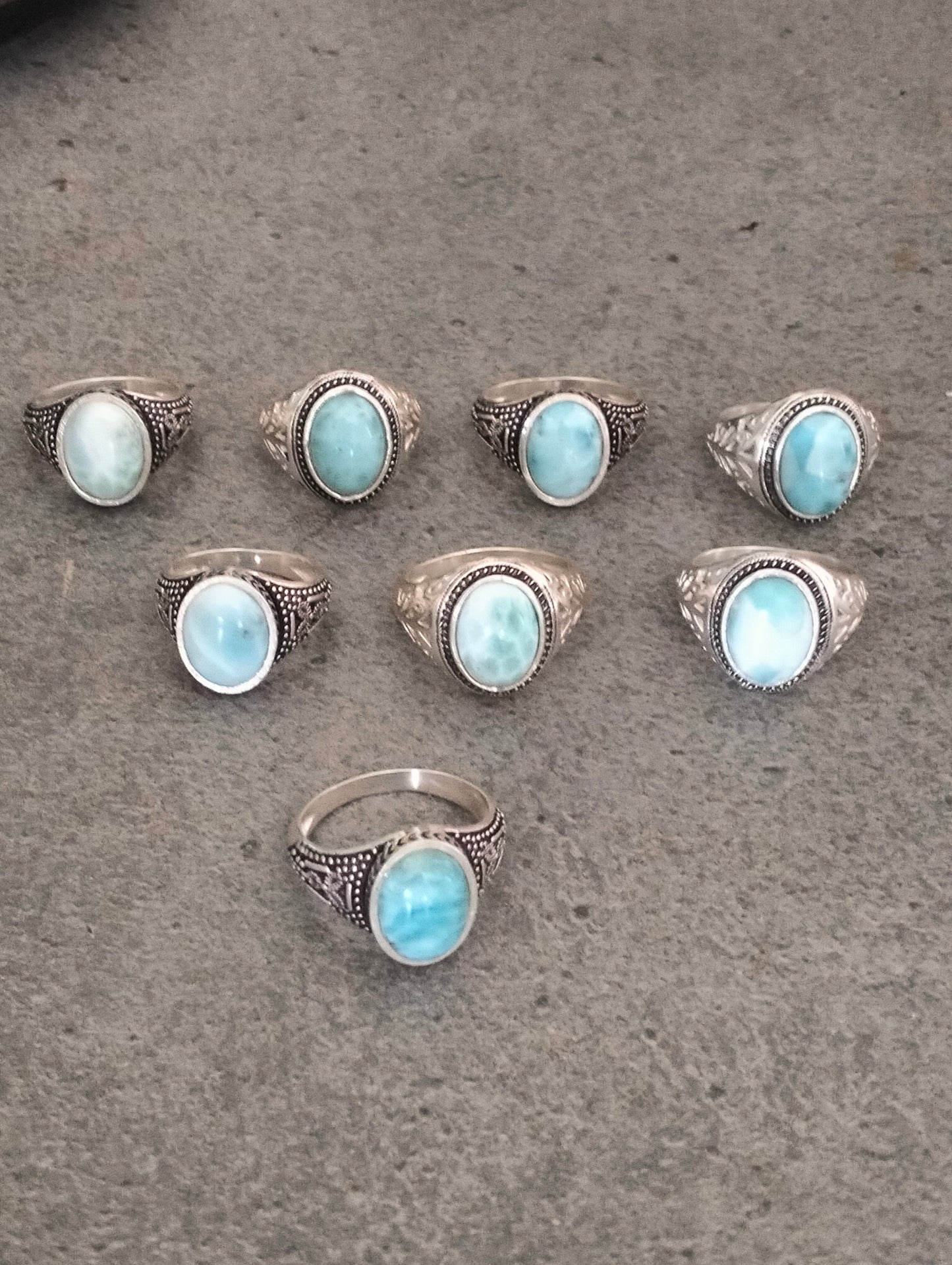 Bague en argent sterling avec Larimar design 1
