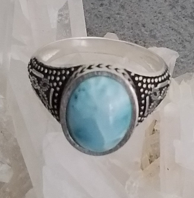 Bague en argent sterling avec Larimar design 2