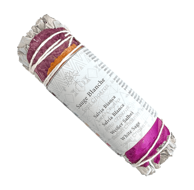 Sauge blanche californie & Pétales de Rose 7 Chakras fagot 25-30g