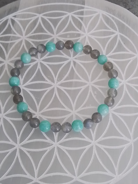 Bracelet en Amazonite et Labradorite