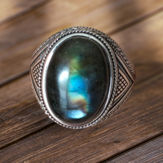 Bague en argent sterling avec Labradorite