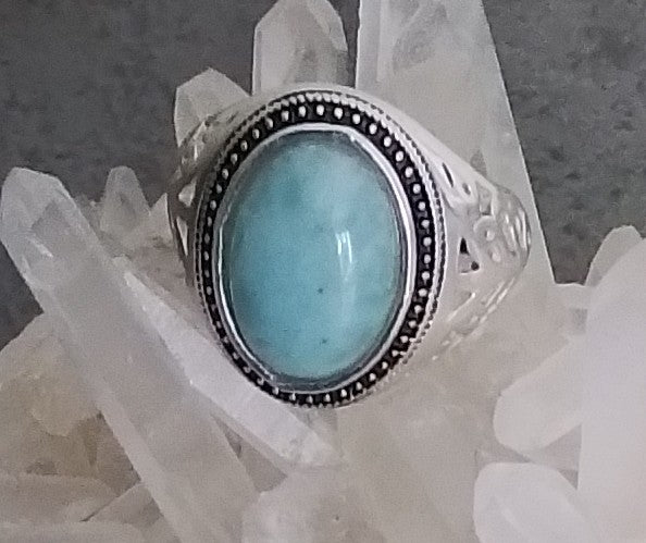 Bague en argent sterling avec Larimar design 1